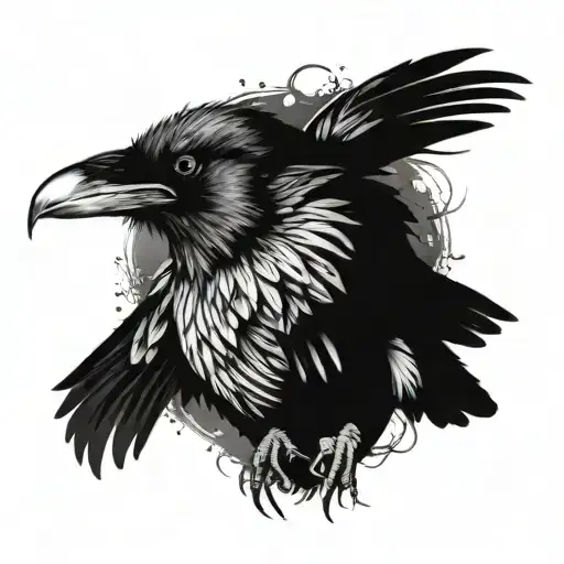 ganstar, angry raven tattoo design idea