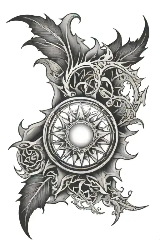 godsmack blazing sun tattoo design idea