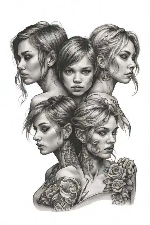 3 Siblings tattoo design idea