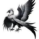 Osiris and a phoenix with deployed wings tattoo design idea