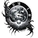 time heaven earth hell tattoo design idea