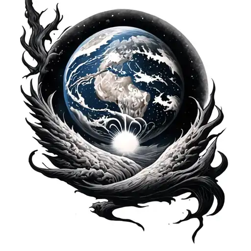 time heaven earth hell tattoo design idea