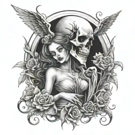 death and the maiden tattoo design idea