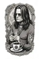 ozzy osbourne making coffee tattoo design idea
