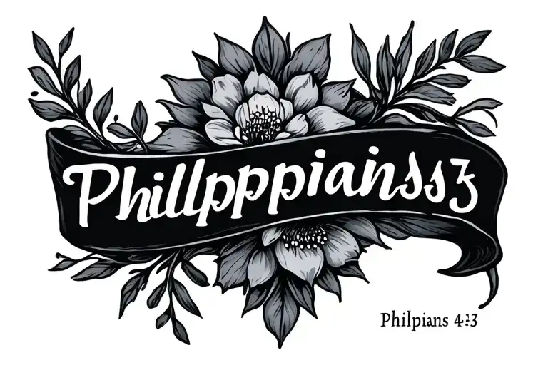Philippians 4:13 written tattoo design idea