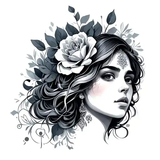 Allows Young Beauty Séivaghi tattoo design idea