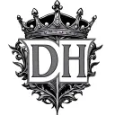 Initials DH  with a with a small crown above it tattoo design idea