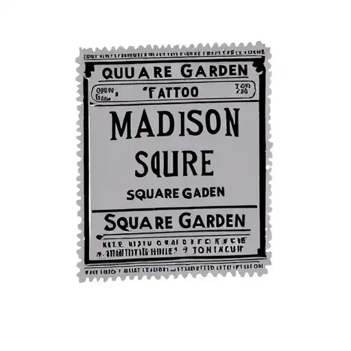 vintage madison square garden ticket tattoo design idea