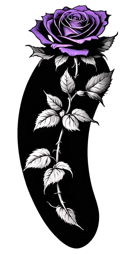 Purple Rose tattoo design idea