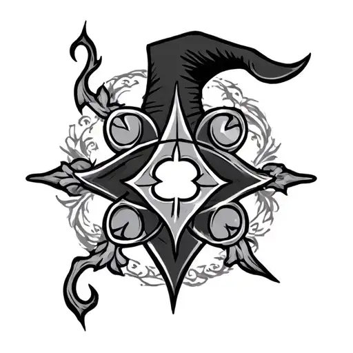 Witchy good luck symbol for men to bring wealth and love tattoo design idea