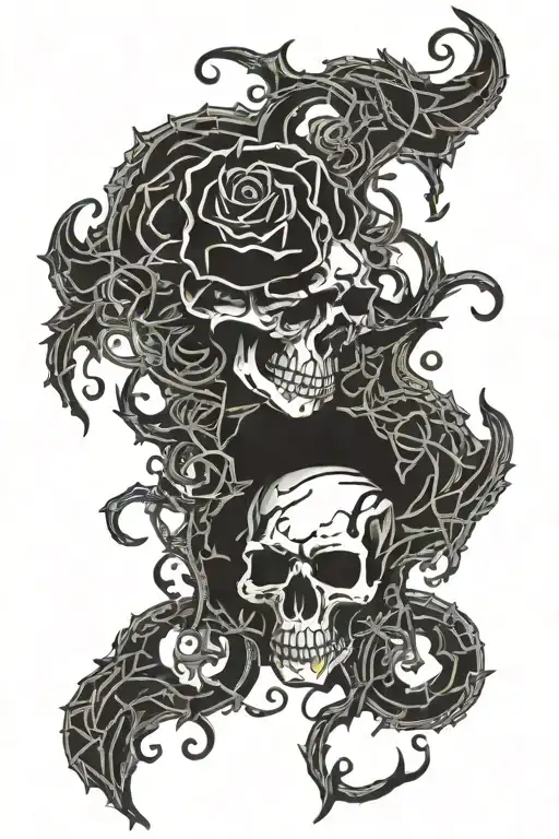 depression and black metal tattoo design idea