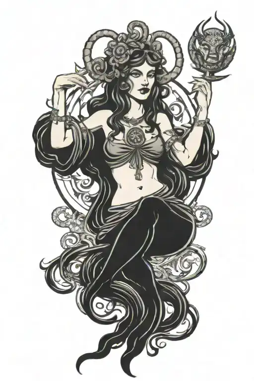 Hecate Medusa Lilith tattoo design idea