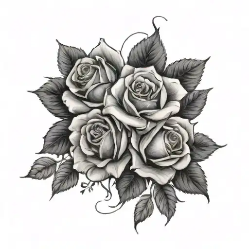 roses, weeds, the 4 aces tattoo design idea
