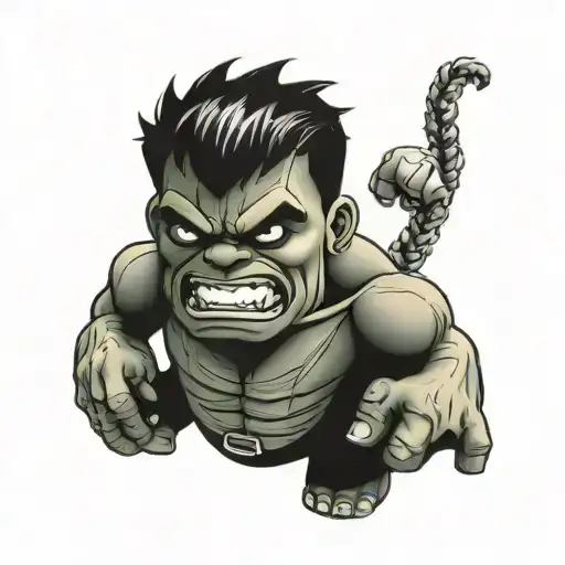 mini Hulk tattoo design idea