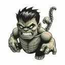 mini Hulk tattoo design idea
