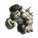 mini Hulk tattoo design idea