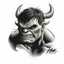 mini Hulk tattoo design idea