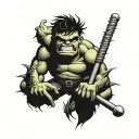 mini Hulk tattoo design idea