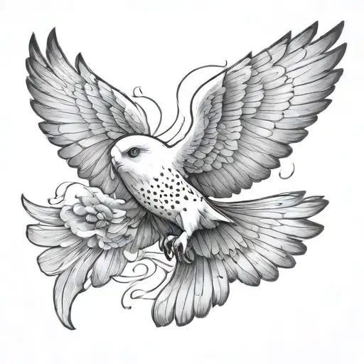 hedwig flying tattoo design idea