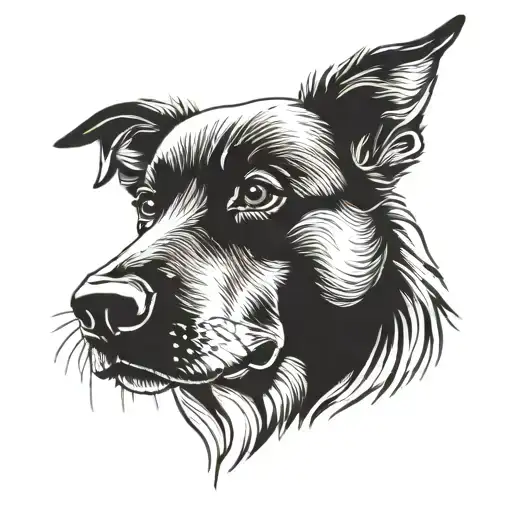 dog nose print surrounded tattoo design idea