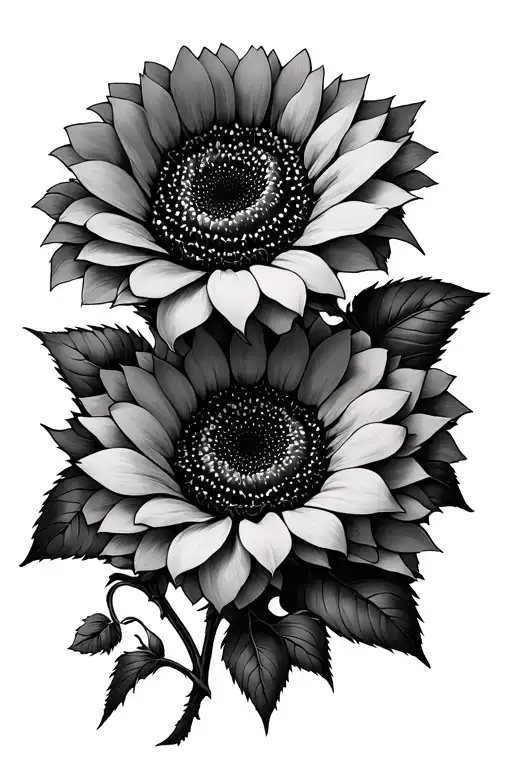 spider web with sunflower roses tattoo design idea