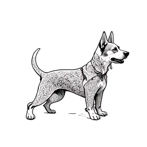 maritim dog tattoo design idea