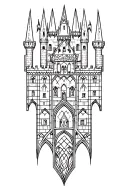 gothic style castle  tattoo design idea