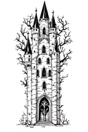 gothic style castle  tattoo design idea