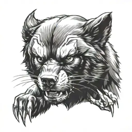 realistic wolverine animal  tattoo design idea