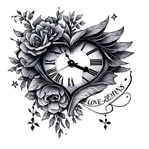 time passes but love remains tattoo design idea