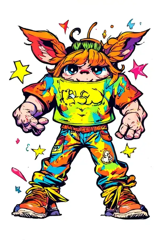 90s cartoon characters tattoo design idea