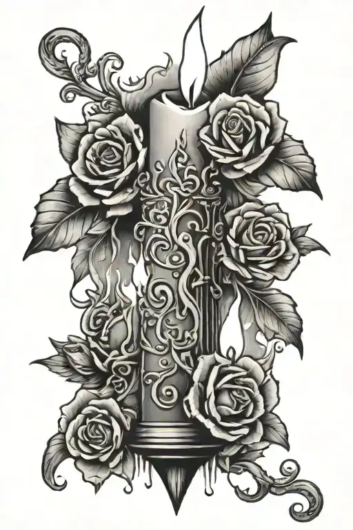 candle burning at both ends tattoo design idea