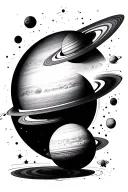 solar system graphic design tattoo design idea
