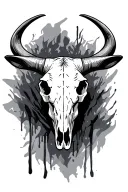 longhorn steer skull tattoo design idea