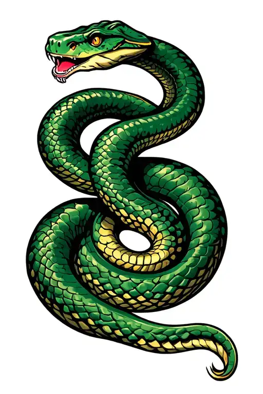 old school snake tattoo design idea