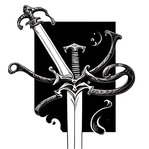 slingshot and sword tattoo tattoo design idea