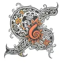 "are you in pain like I am" shaped like question mark tattoo design idea