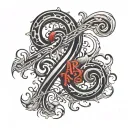 "are you in pain like I am" shaped like question mark tattoo design idea