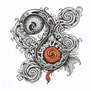 "are you in pain like I am" shaped like question mark tattoo design idea