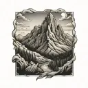 mountain peak shading tattoo design idea