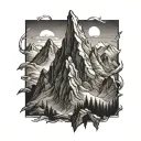 mountain peak shading tattoo design idea