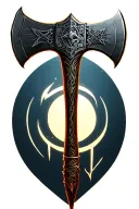 2-headed axe plus Pluto glyph  tattoo design idea