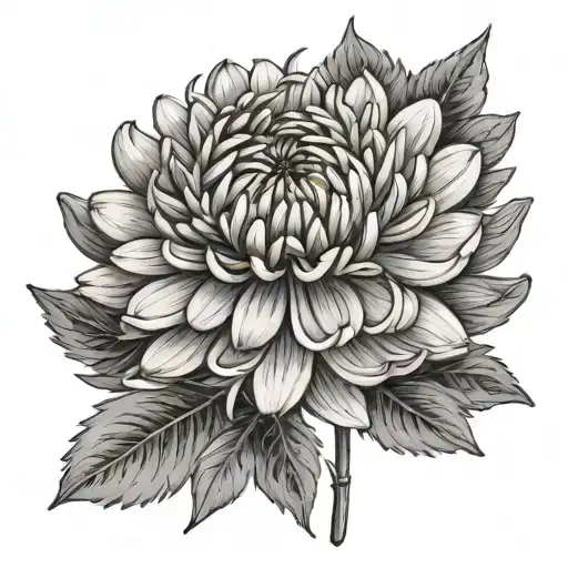 aster flower tattoo design idea