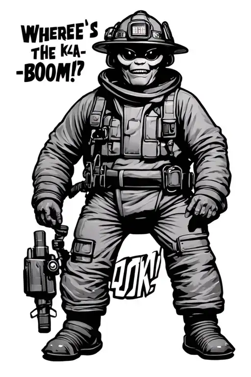 "Where's the kaa-BOOM?!?!" Marvin the Martian wildland firefighter tattoo design idea