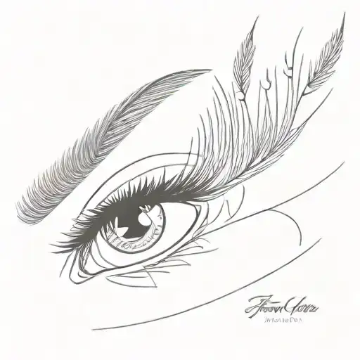 eyelashes that look like open hand tattoo design idea