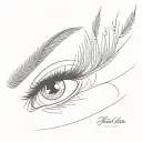 eyelashes that look like open hand tattoo design idea