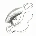 eyelashes that look like open hand tattoo design idea