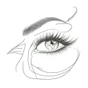 eyelashes that look like open hand tattoo design idea