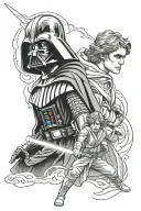anakin skywalker as darth vader vs anakin tattoo design idea