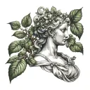 aphrodite statue with ivy  tattoo design idea